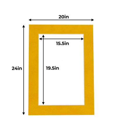 Pack of 10 Bright Yellow Precut Acid-Free Matboards