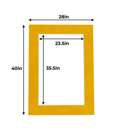 Bright Yellow Precut Acid-Free Matboard Set with Clear Bag & Backing