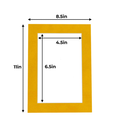 Pack of 10 Bright Yellow Precut Acid-Free Matboards
