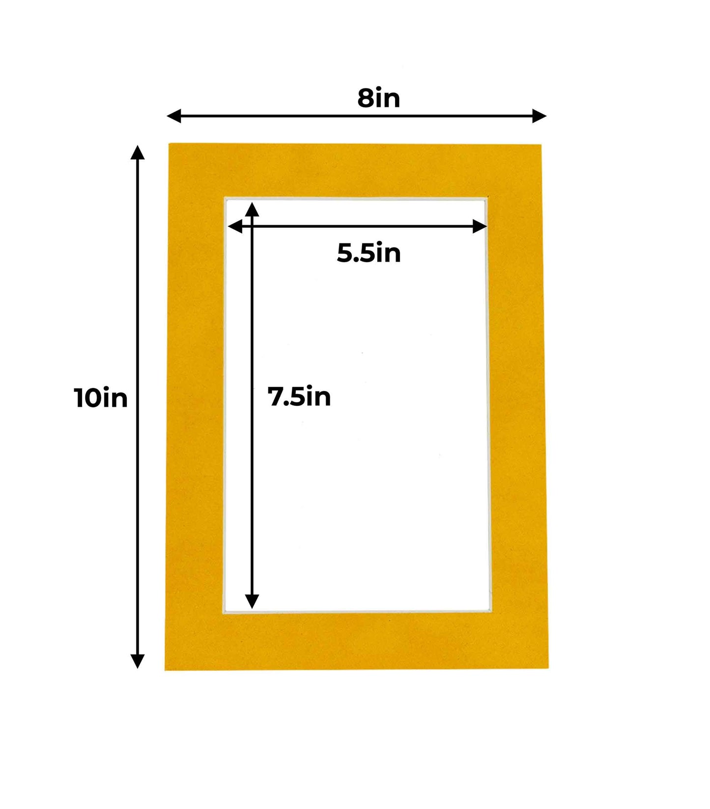 Pack of 10 Bright Yellow Precut Acid-Free Matboards