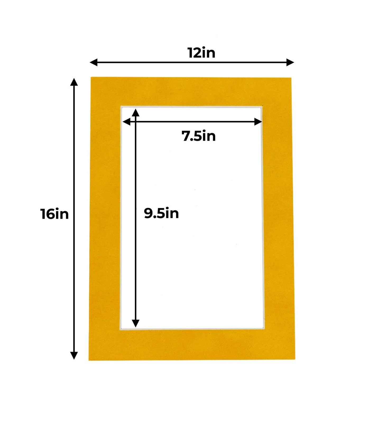 Pack of 10 Bright Yellow Precut Acid-Free Matboards