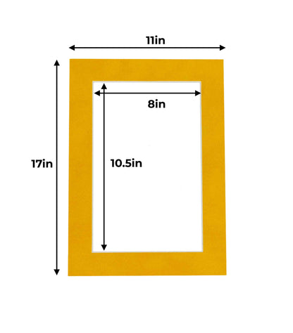 Pack of 10 Bright Yellow Precut Acid-Free Matboards