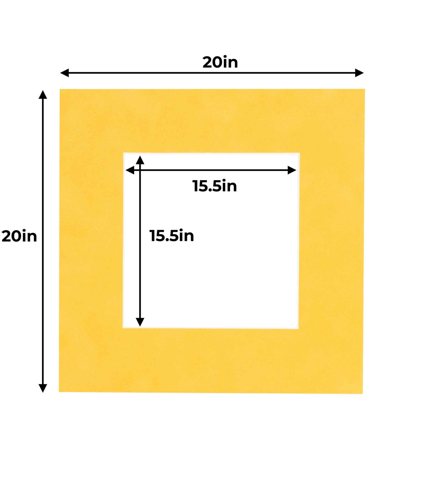 Bright Yellow Precut Acid-Free Matboard Set with Clear Bag & Backing