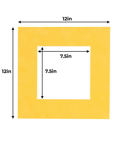 Pack of 10 Bright Yellow Precut Acid-Free Matboards