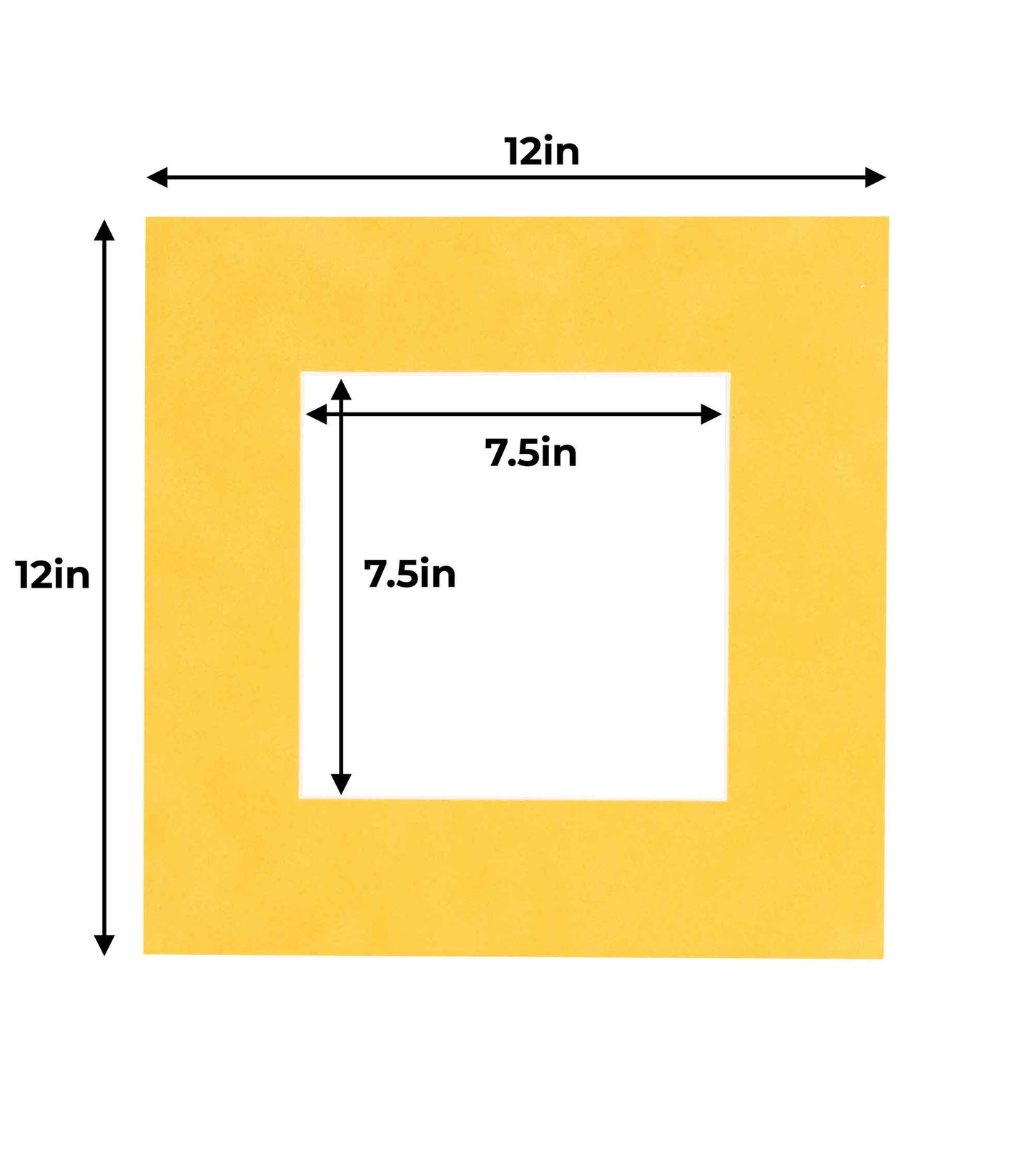 Pack of 10 Bright Yellow Precut Acid-Free Matboard Set with Clear Bags & Backings