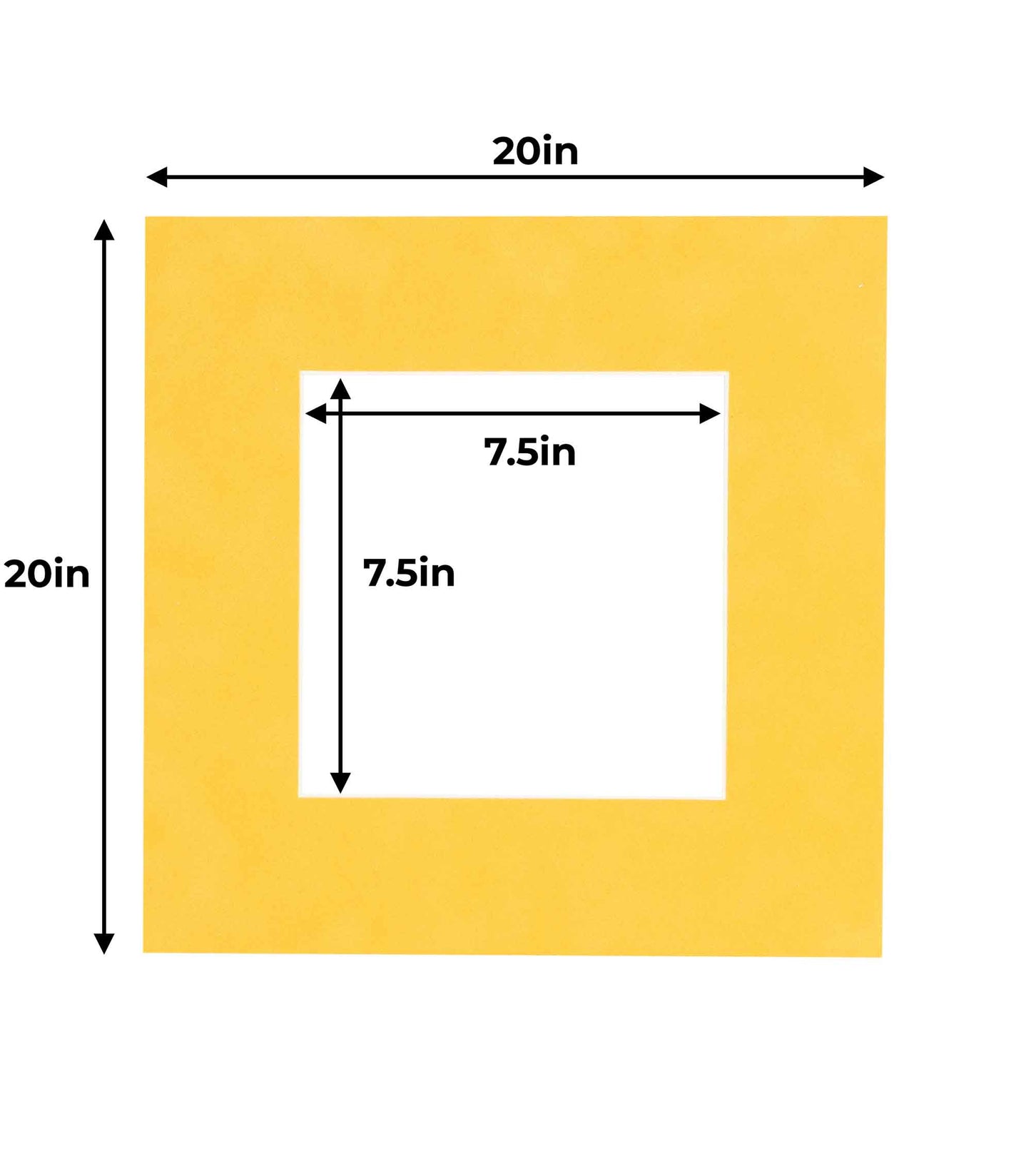 Pack of 10 Bright Yellow Precut Acid-Free Matboards