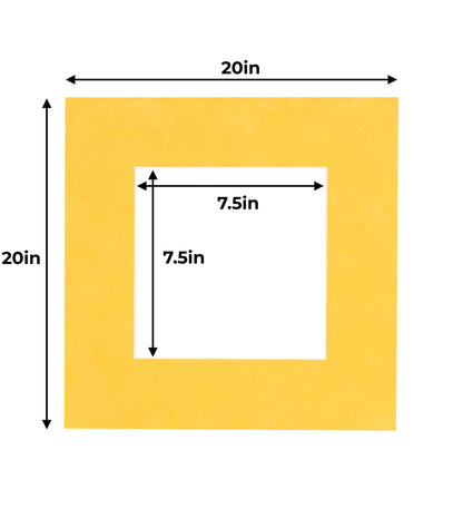 Pack of 25 Bright Yellow Precut Acid-Free Matboards