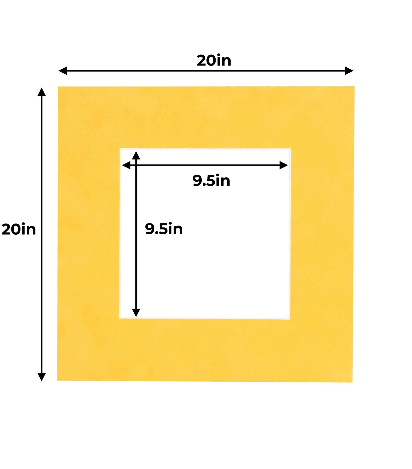 Pack of 10 Bright Yellow Precut Acid-Free Matboards