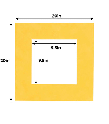 Pack of 10 Bright Yellow Precut Acid-Free Matboards