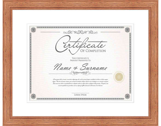 honey pecan Frame for Certificates & Diplomas