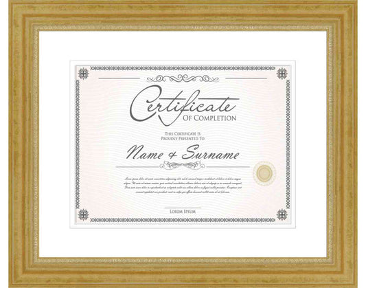 gold Frame for Certificates & Diplomas