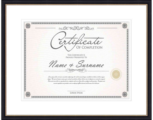 black Frame for Certificates & Diplomas
