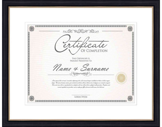 black Frame for Certificates & Diplomas