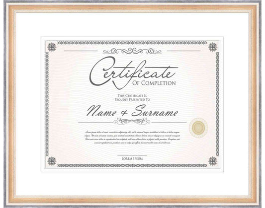 antique silver Frame for Certificates & Diplomas