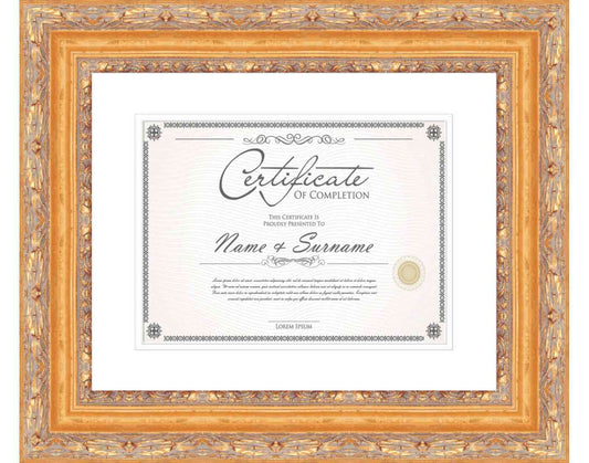 gold Frame for Certificates & Diplomas