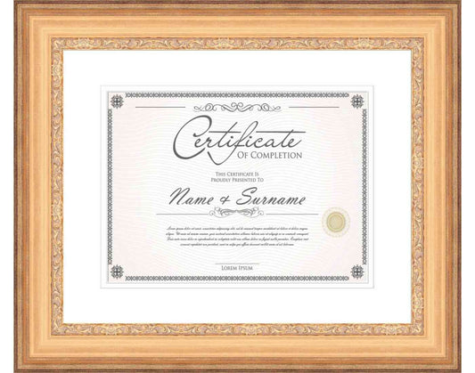 gold Frame for Certificates & Diplomas