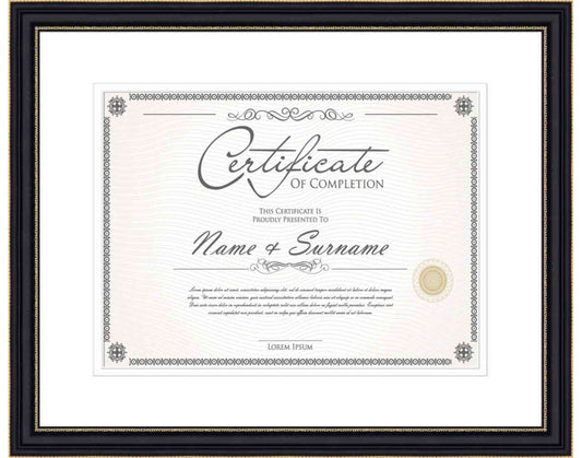 black Frame for Certificates & Diplomas
