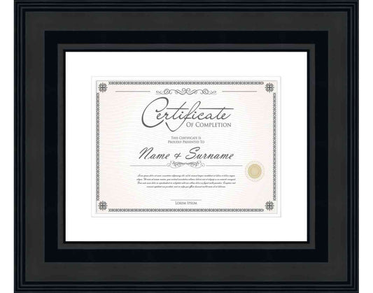 black Frame for Certificates & Diplomas