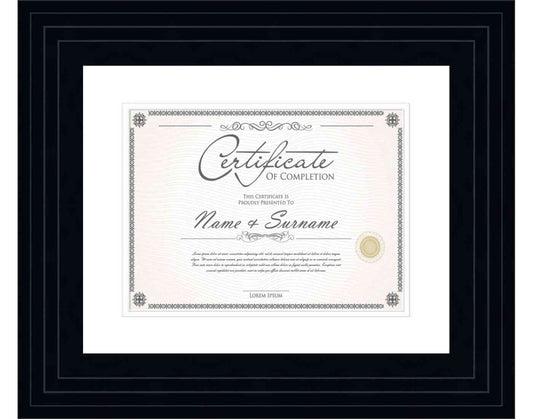 black Frame for Certificates & Diplomas