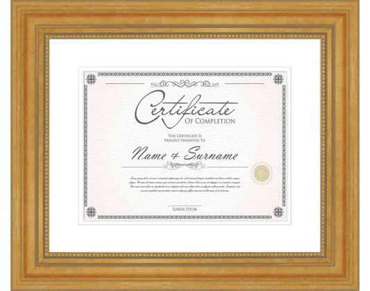 gold Frame for Certificates & Diplomas