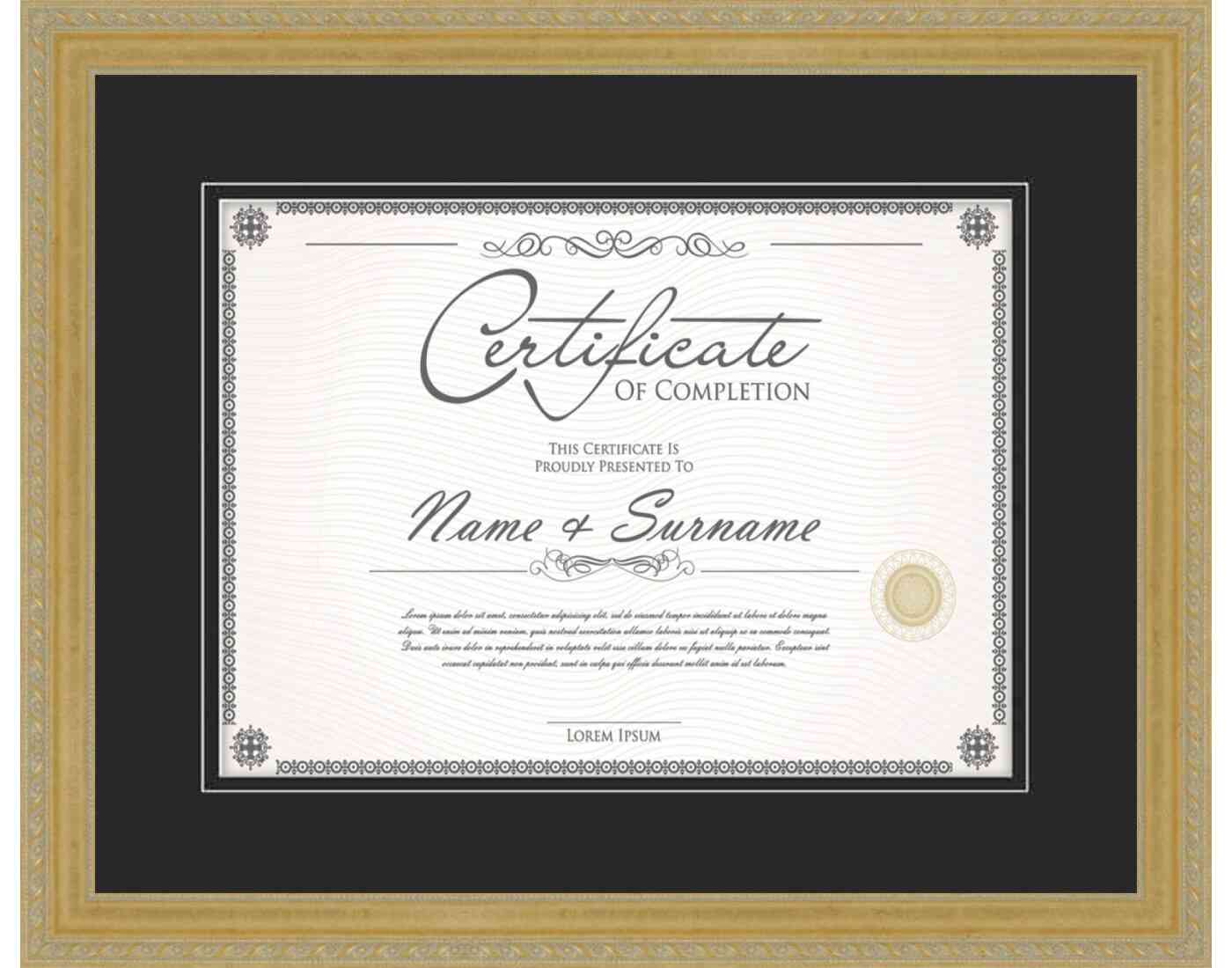 gold Frame for Certificates & Diplomas