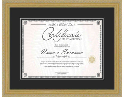 gold Frame for Certificates & Diplomas