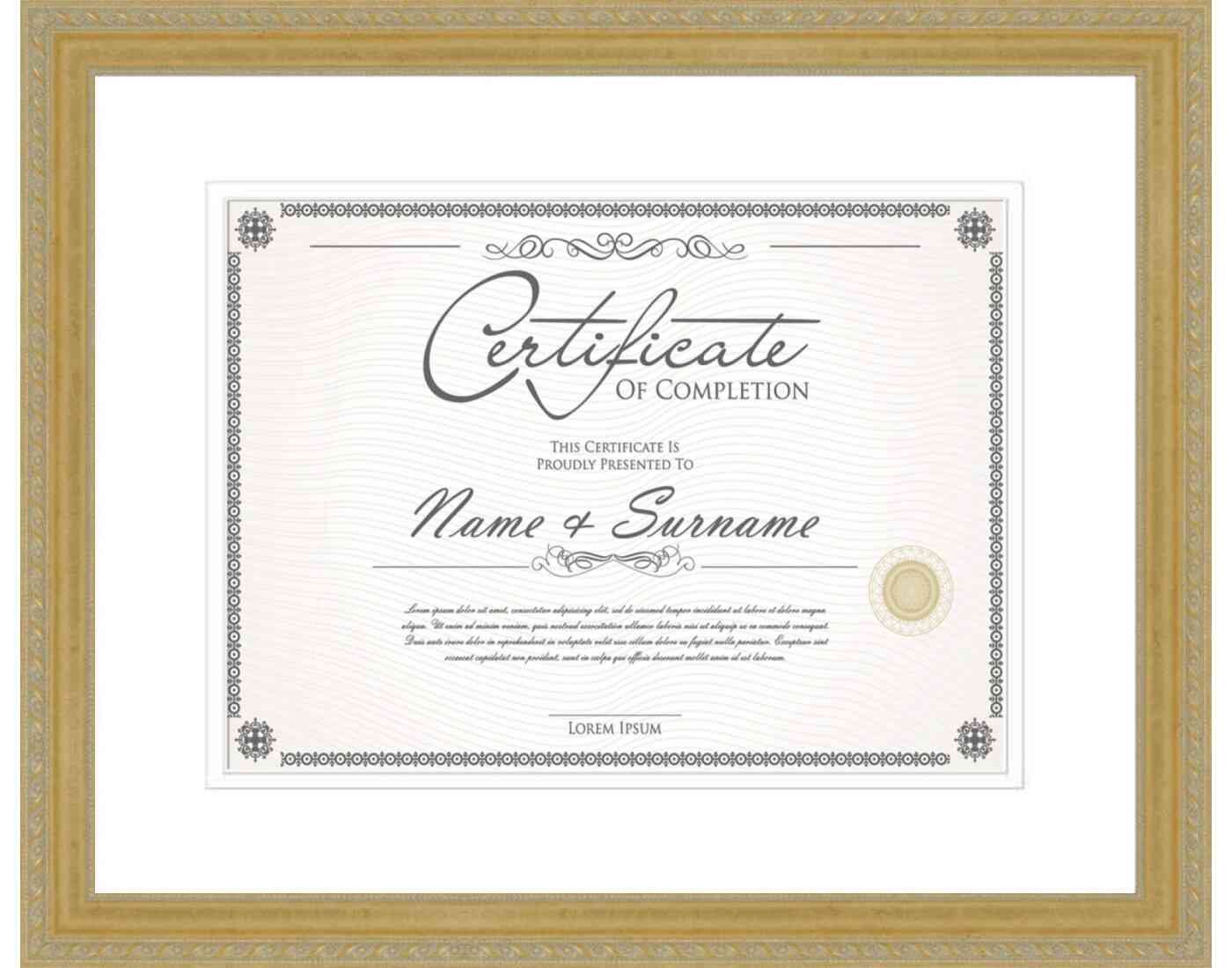 gold Frame for Certificates & Diplomas