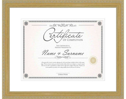 gold Frame for Certificates & Diplomas