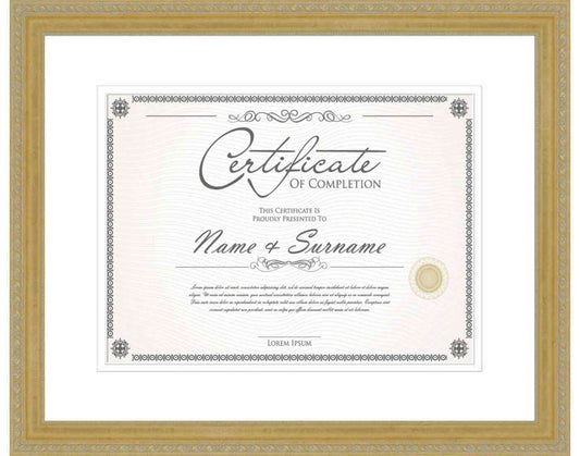 gold Frame for Certificates & Diplomas