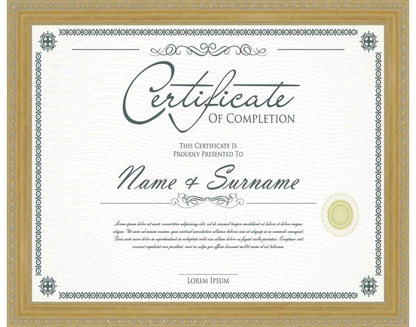 gold Frame for Certificates & Diplomas