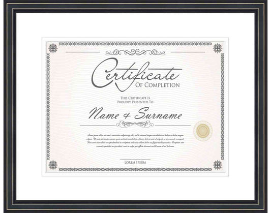 black Frame for Certificates & Diplomas
