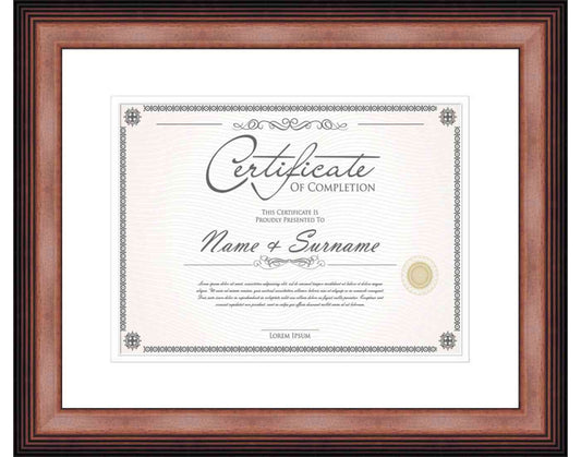 walnut Frame for Certificates & Diplomas