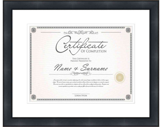 black Frame for Certificates & Diplomas