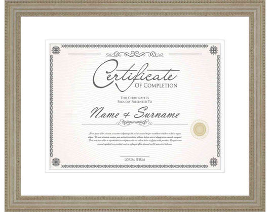 silver Frame for Certificates & Diplomas