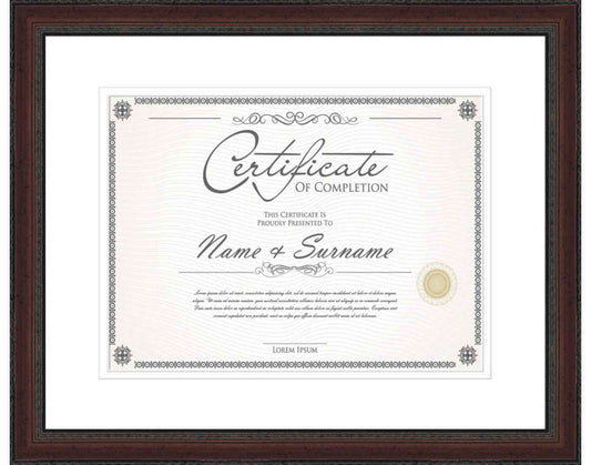 walnut Frame for Certificates & Diplomas