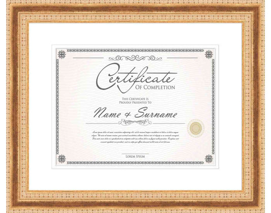 gold Frame for Certificates & Diplomas