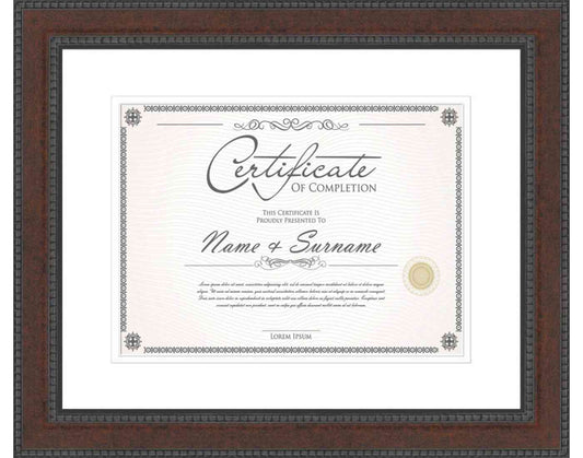 walnut Frame for Certificates & Diplomas