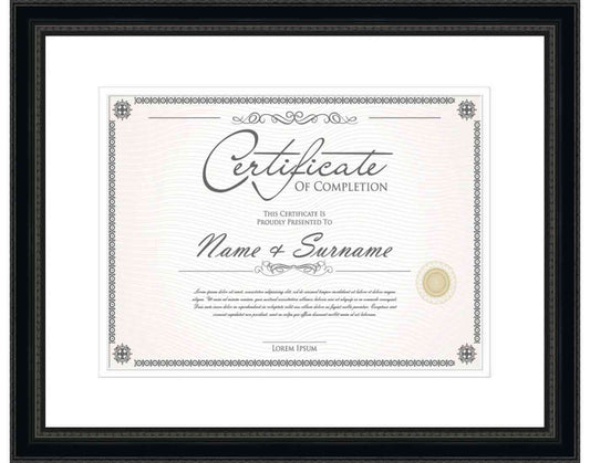 black Frame for Certificates & Diplomas