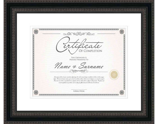 black Frame for Certificates & Diplomas