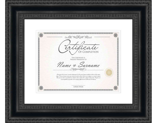 black Frame for Certificates & Diplomas