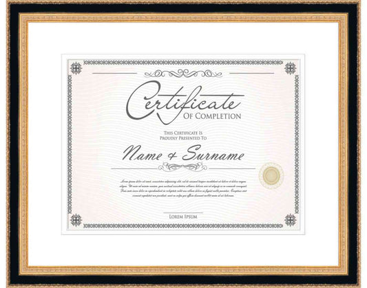 gold Frame for Certificates & Diplomas