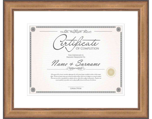 gold Frame for Certificates & Diplomas