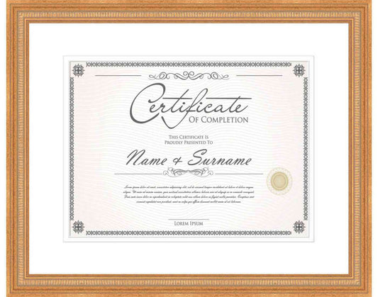 antique gold Frame for Certificates & Diplomas