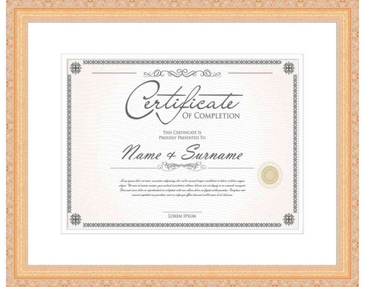 gold Frame for Certificates & Diplomas