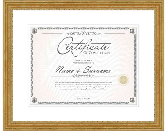 gold Frame for Certificates & Diplomas