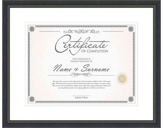 black Frame for Certificates & Diplomas