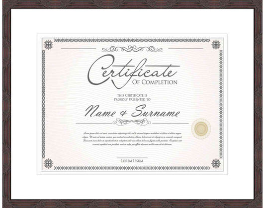 walnut Frame for Certificates & Diplomas