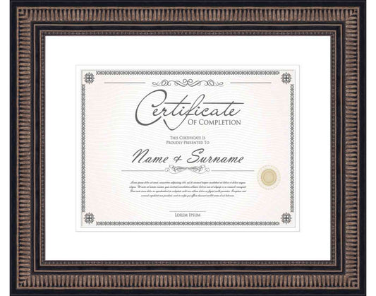 black Frame for Certificates & Diplomas