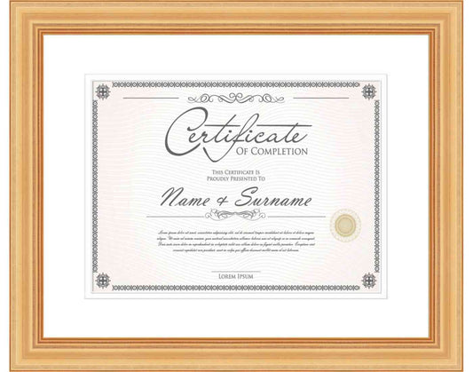 gold Frame for Certificates & Diplomas