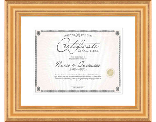 gold Frame for Certificates & Diplomas